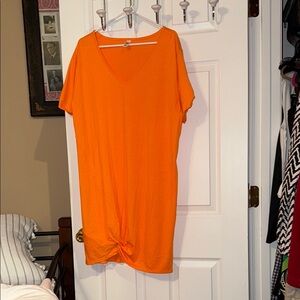 Vibrant Orange Short Sleeve Tunic Tee